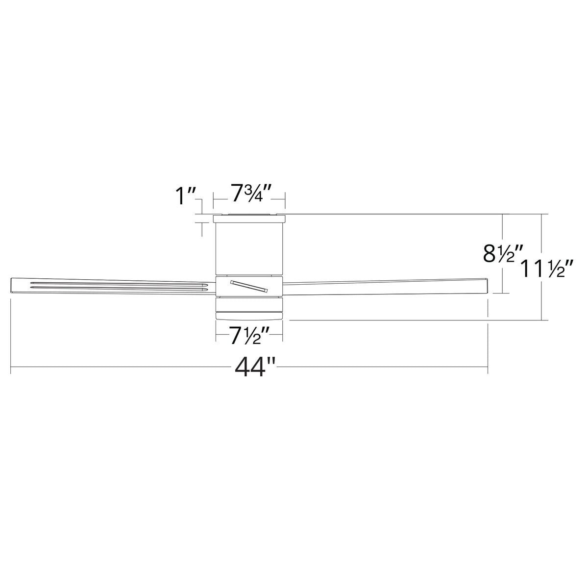 Axis 3-Blade 44" Flush Mount Ceiling Fan