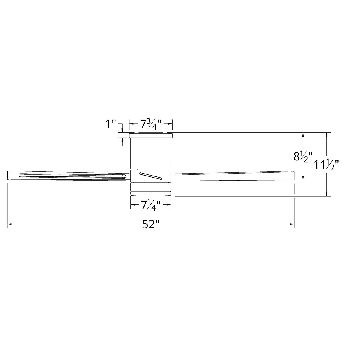 Axis 3-Blade 52" Flush Mount Ceiling Fan