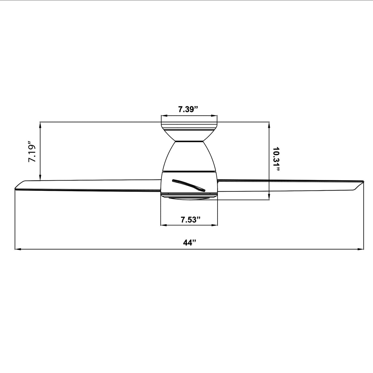 Tip Top 3-Blade 44" Flush Mount Ceiling Fan